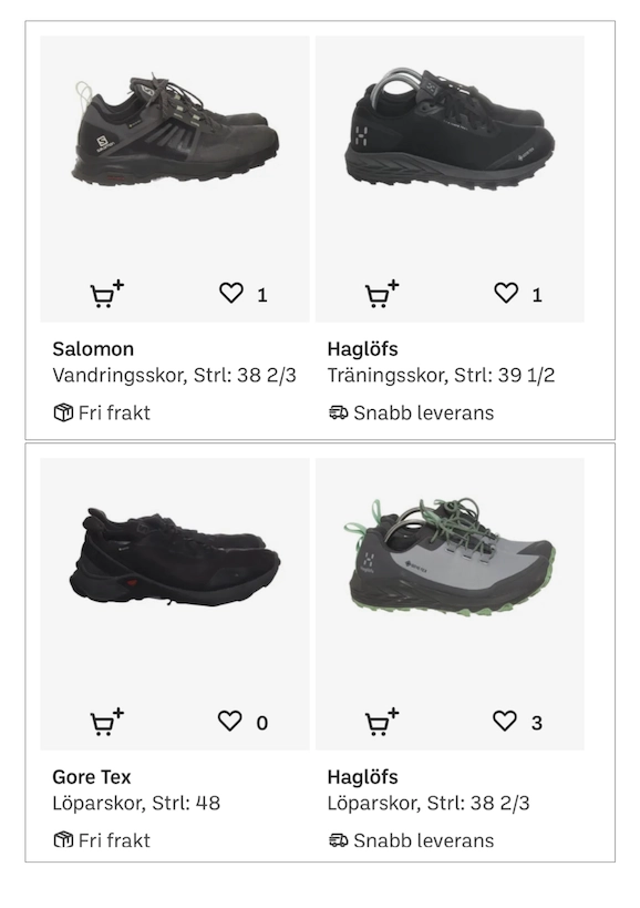 Resultat: Haglöfs skor på Sellpy
